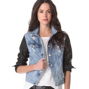 Rag & Bone Jean Jacket with Leather Sleeves